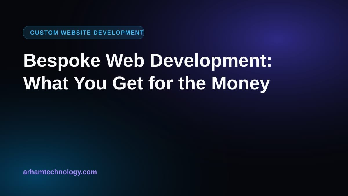 Blueprint-style layers of a custom web platform, illustrating what bespoke web development delivers