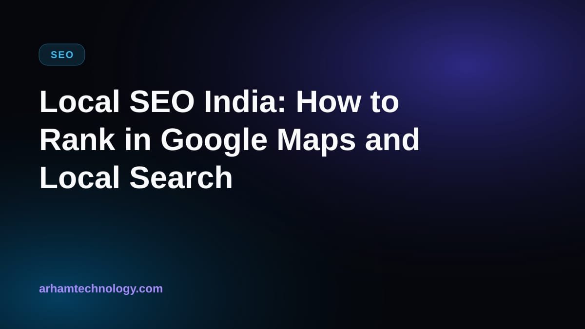 Illustration of a map pin and storefront showing local SEO India results in Google Maps