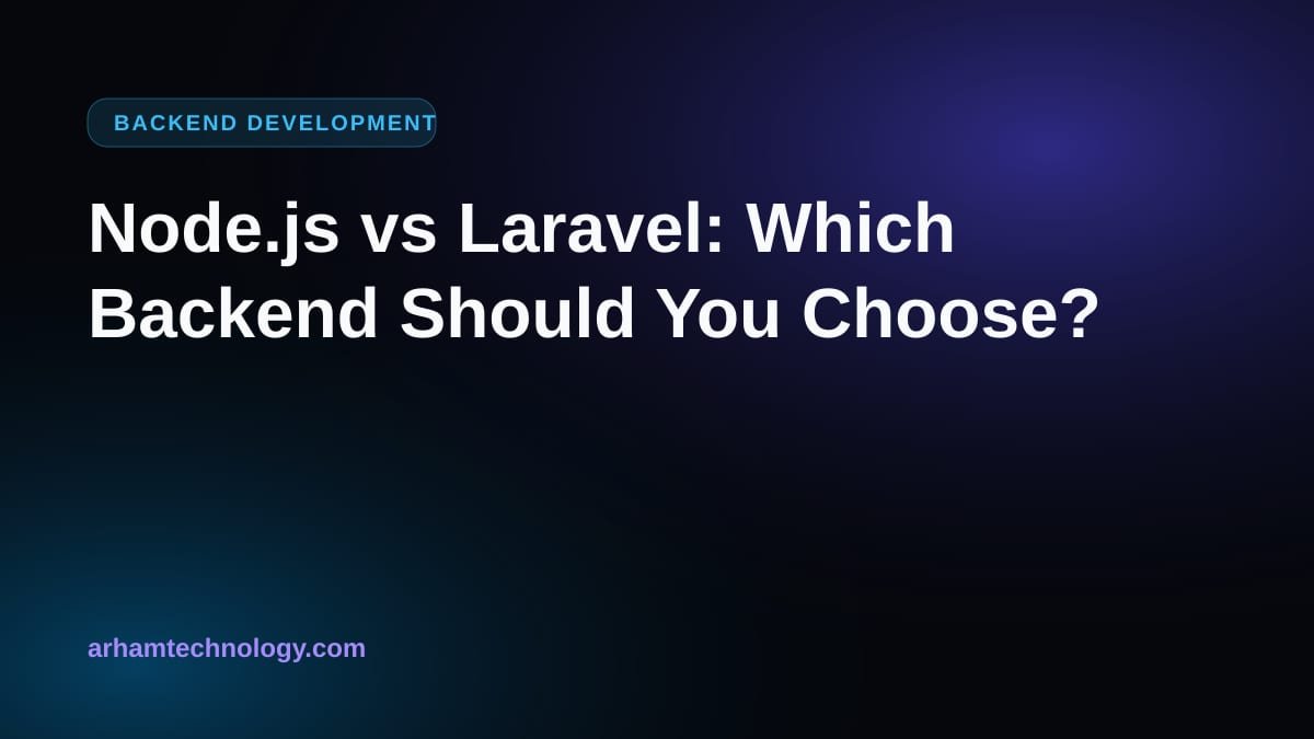 Two server stacks compared side by side to illustrate Node.js vs Laravel backend choice