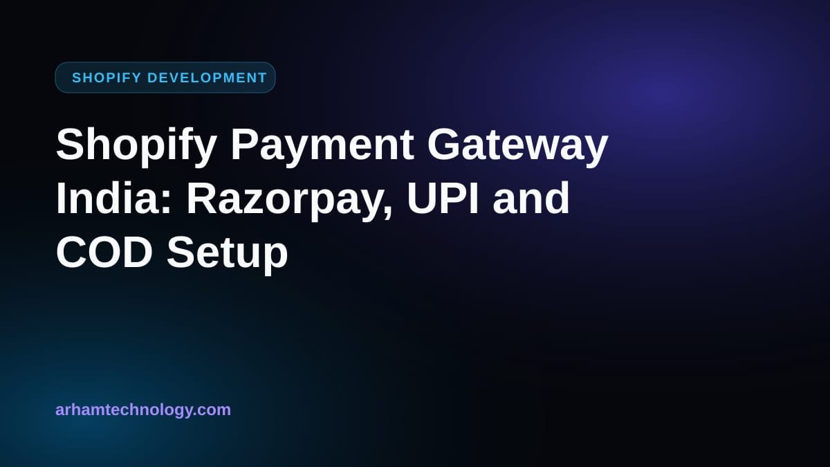 Illustration of a Shopify checkout connected to UPI, card and cash on delivery options, representing a Shopify payment gateway in India