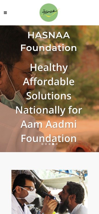 HASNAA Foundation website on mobile