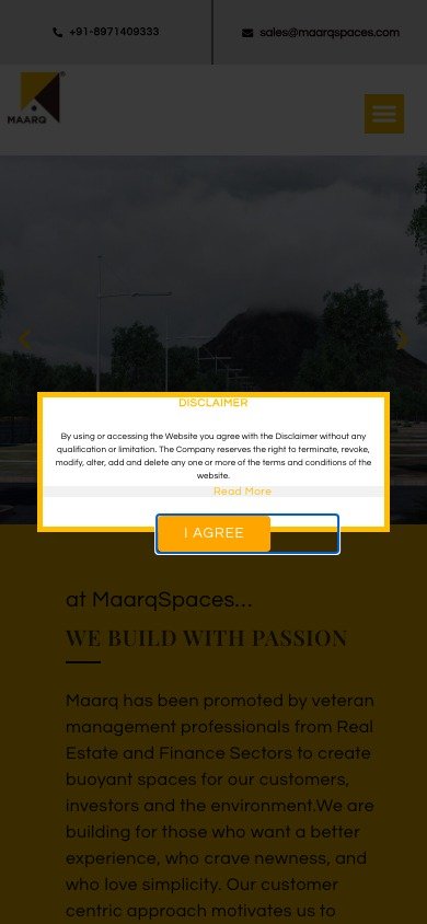 Maarq Alpha website on mobile